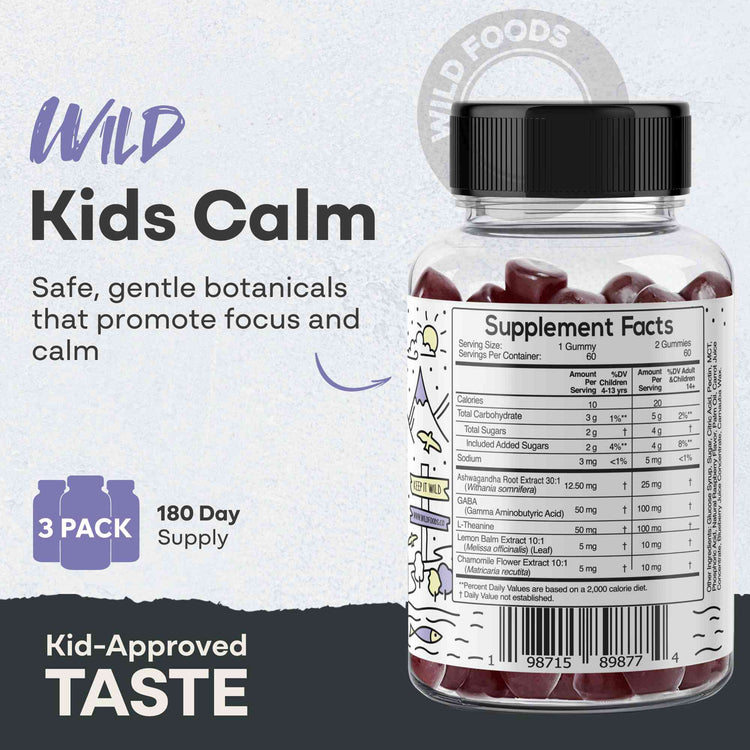 Wild Kids Calm Gummies – Relaxation & Sleep Support Wild Foods