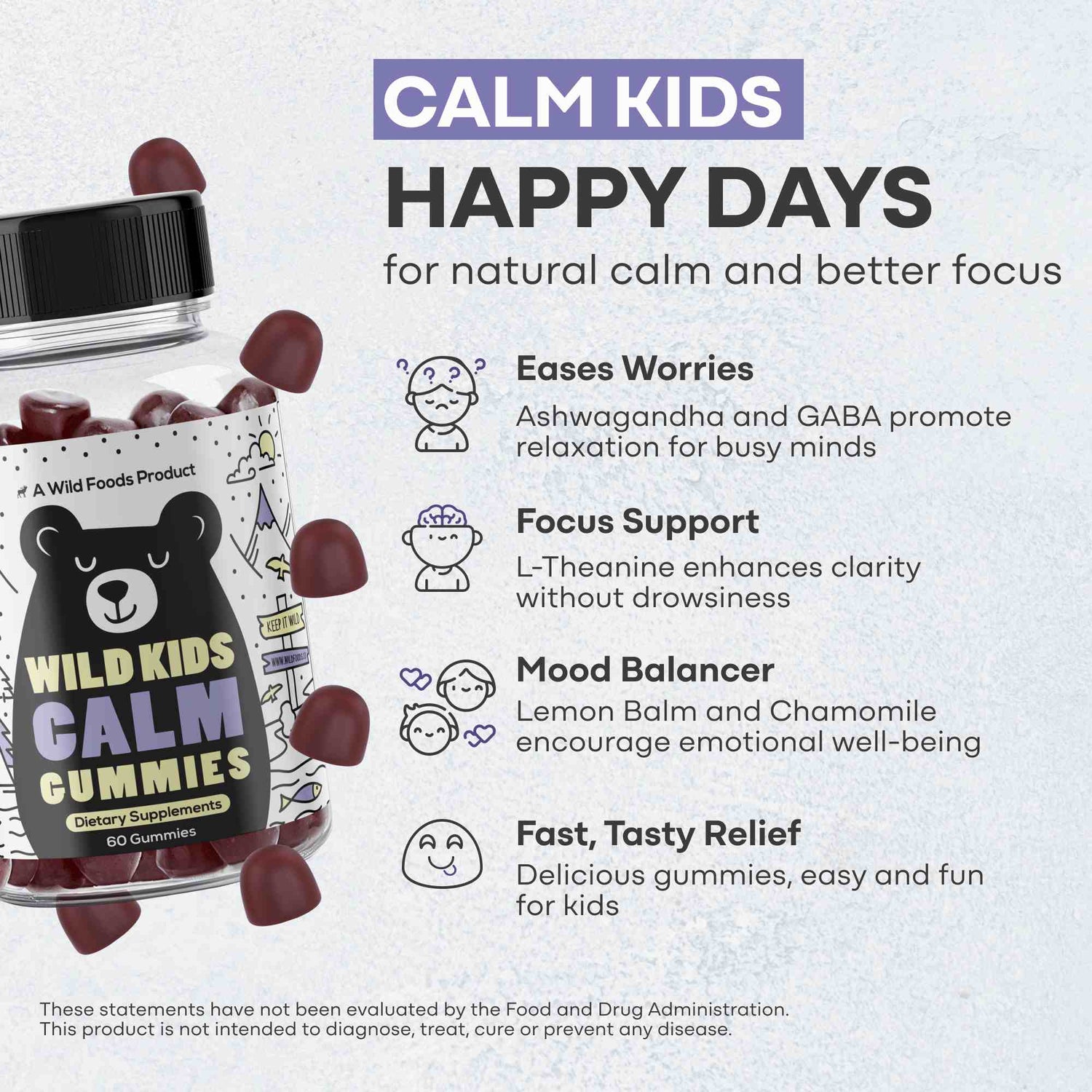 Wild Kids Calm Gummies – Relaxation & Sleep Support Wild Foods
