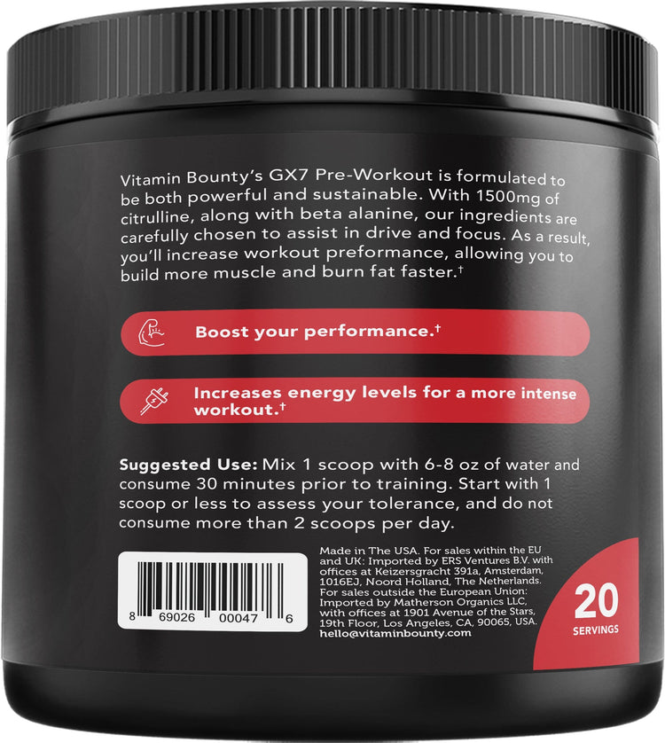 GX7 Pre-Workout - Watermelon Vitamin Bounty