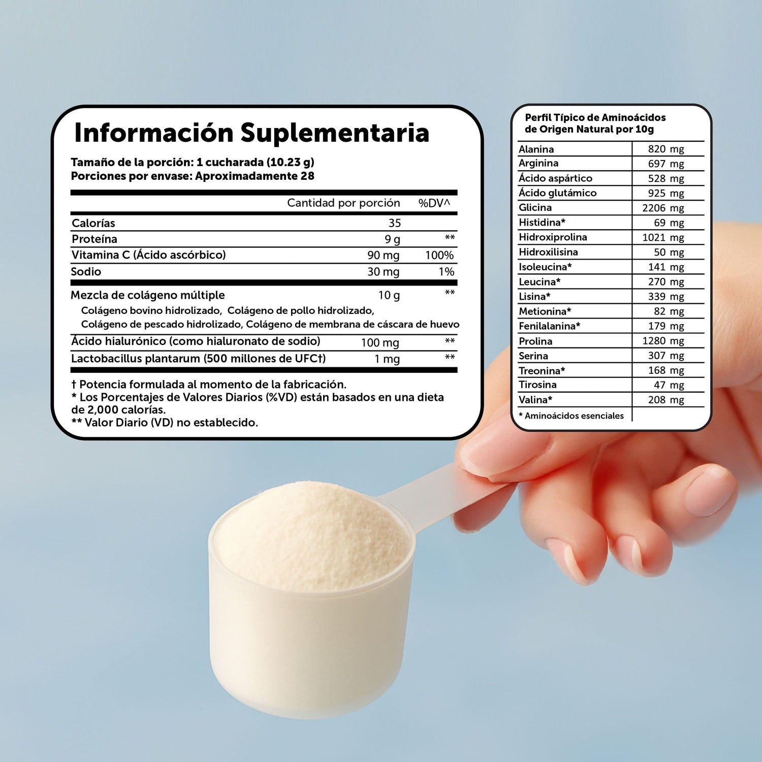 Colágeno Hidrolizado 5 en 1 con Ácido Hialurónico, Vitamina C y Probióticos Vitamin Bounty