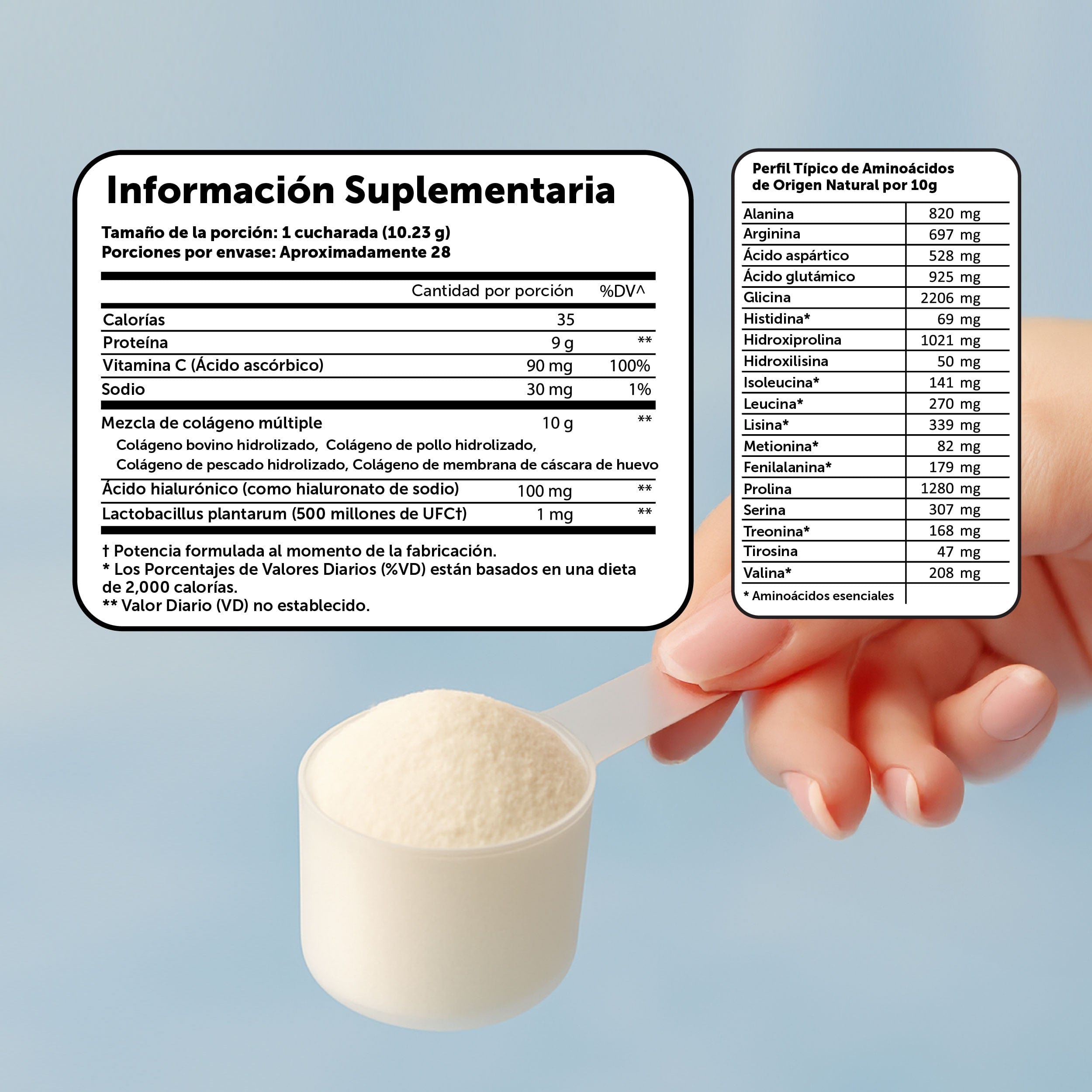 Colágeno Hidrolizado 5 en 1 con Ácido Hialurónico, Vitamina C y Probióticos Vitamin Bounty