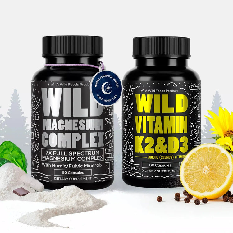 Power Bundle: Magnesium + Vitamin K2 & D3 with Pepper Extract Wild Foods