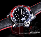 2021 Fashion Black Red Sport Mens Watches Luxury Luminous Hands Watch Elegant Leather Strap Design Stevvex