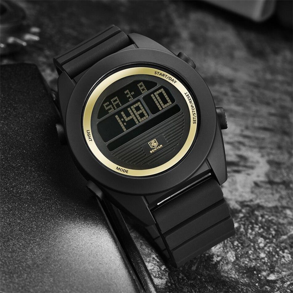 Digital Sport Men Watch Waterproof LED Wrist Watch Modern Round Black Design For Mens Stevvex