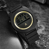 Digital Sport Men Watch Waterproof LED Wrist Watch Modern Round Black Design For Mens Stevvex