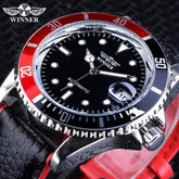 2021 Fashion Black Red Sport Mens Watches Luxury Luminous Hands Watch Elegant Leather Strap Design Stevvex