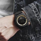 Digital Sport Men Watch Waterproof LED Wrist Watch Modern Round Black Design For Mens Stevvex