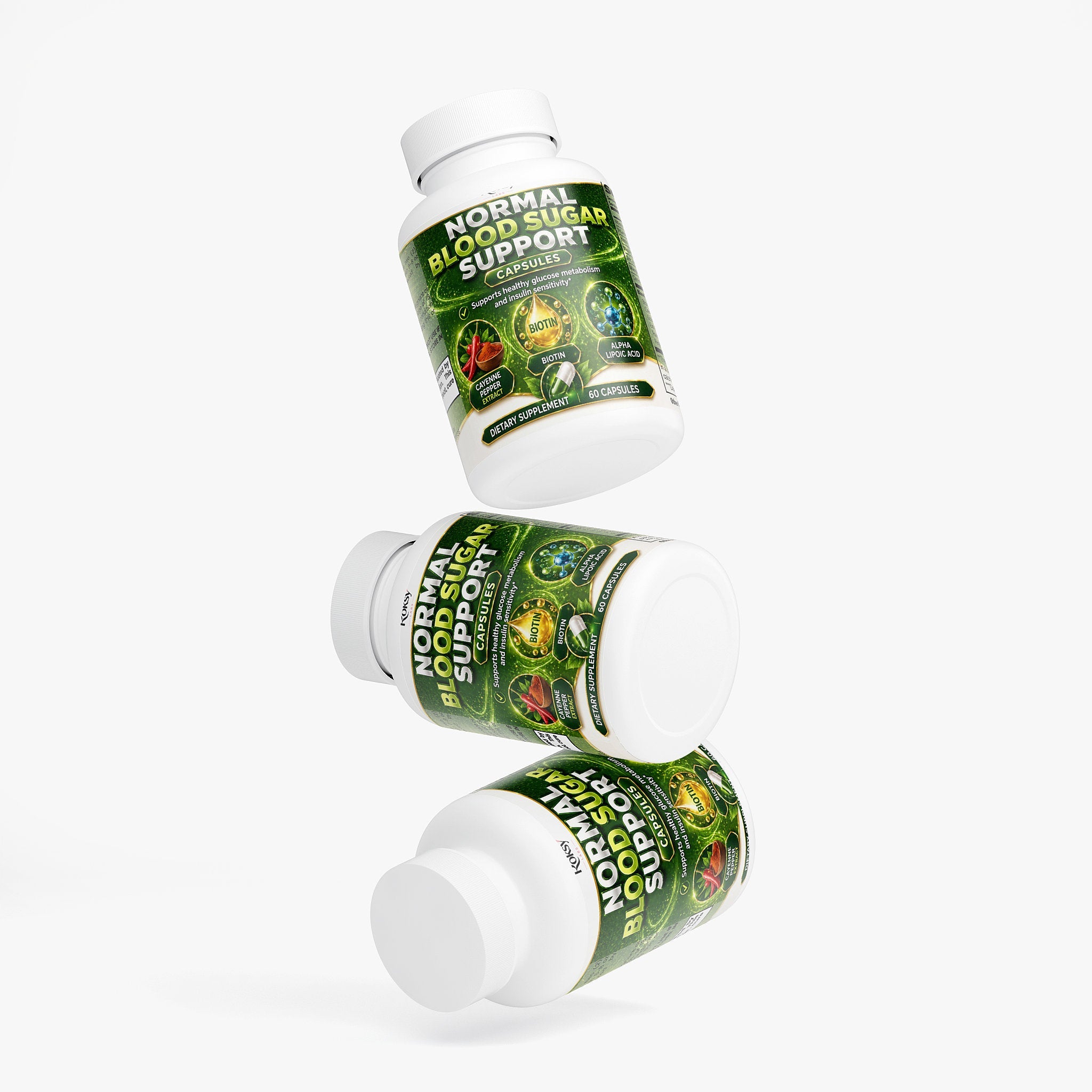 Normal Blood Sugar Support Capsules - Glucose Levels 60 ct Roksy