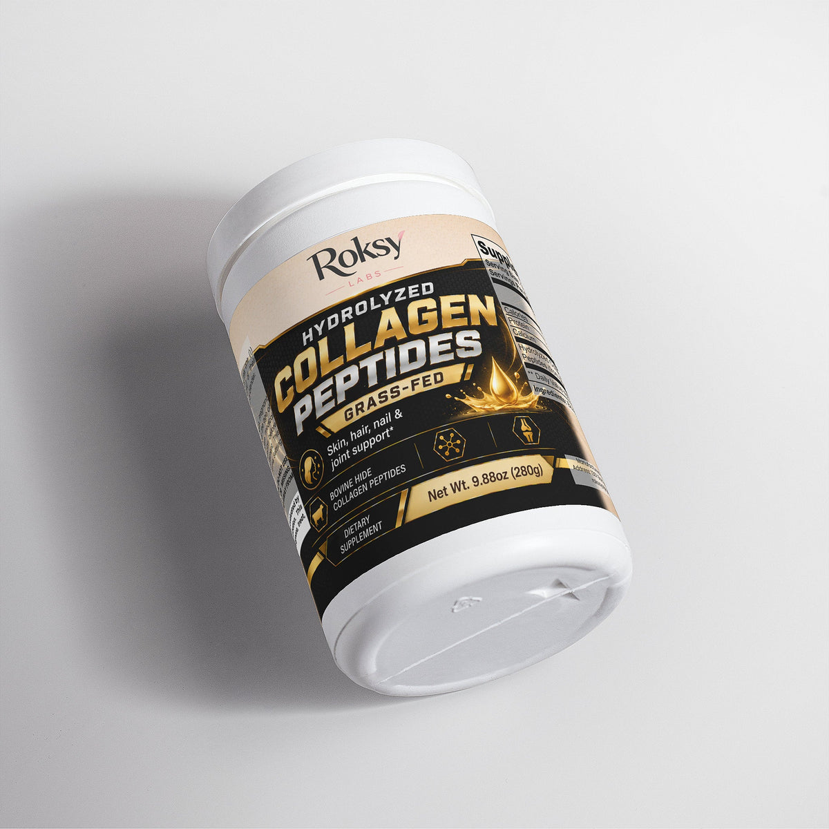Grass Fed Hydrolyzed Collagen Peptides for Skin & Hair Health Roksy