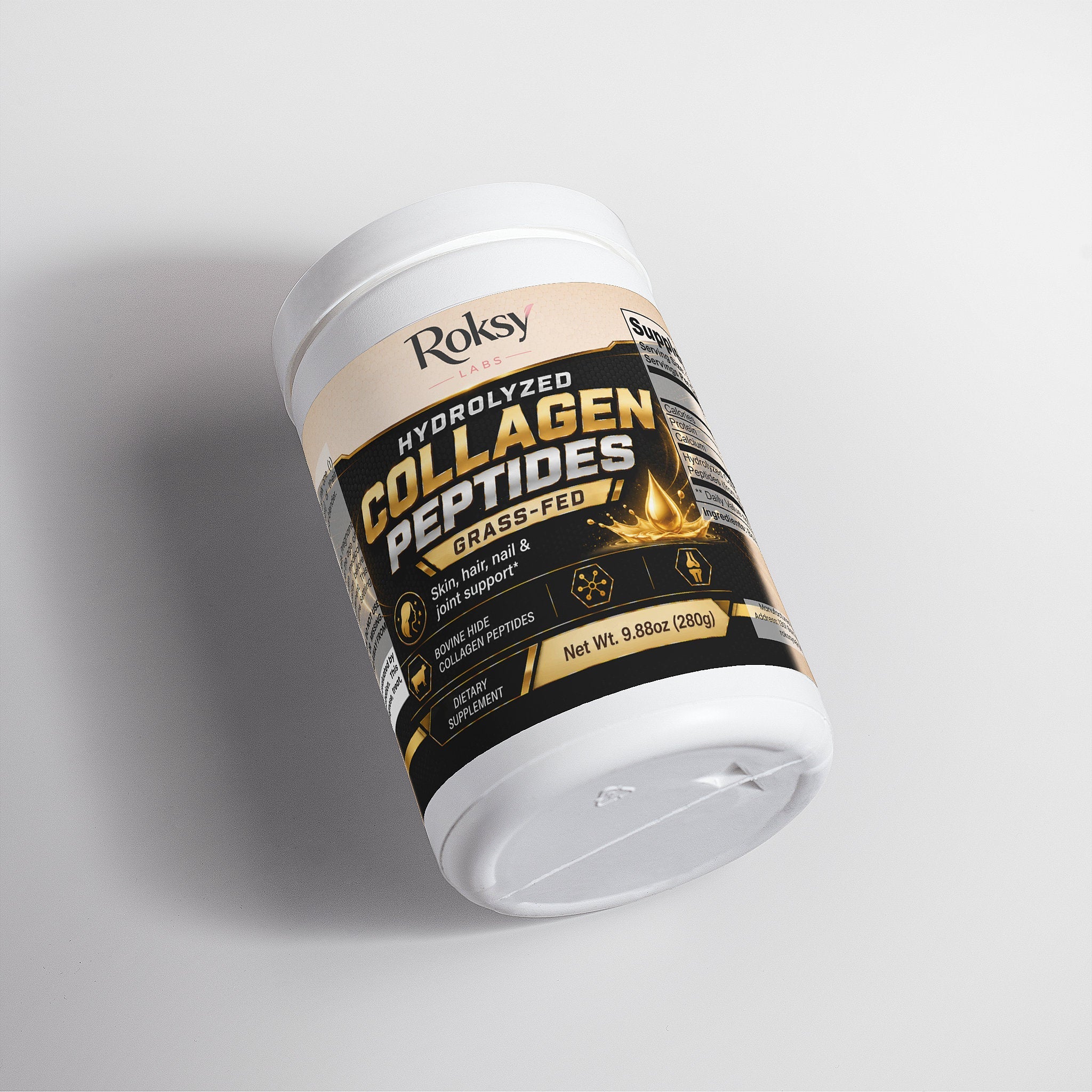 Grass Fed Hydrolyzed Collagen Peptides for Skin & Hair Health Roksy