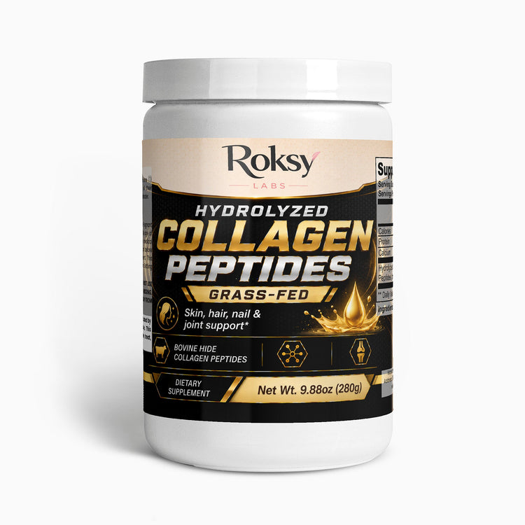 Grass Fed Hydrolyzed Collagen Peptides for Skin & Hair Health Roksy