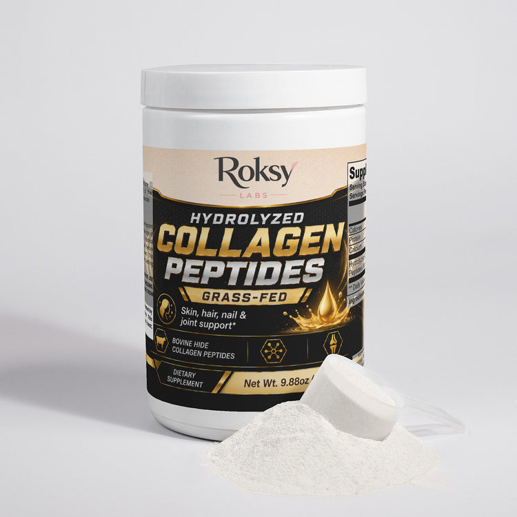 Grass Fed Hydrolyzed Collagen Peptides for Skin & Hair Health Roksy