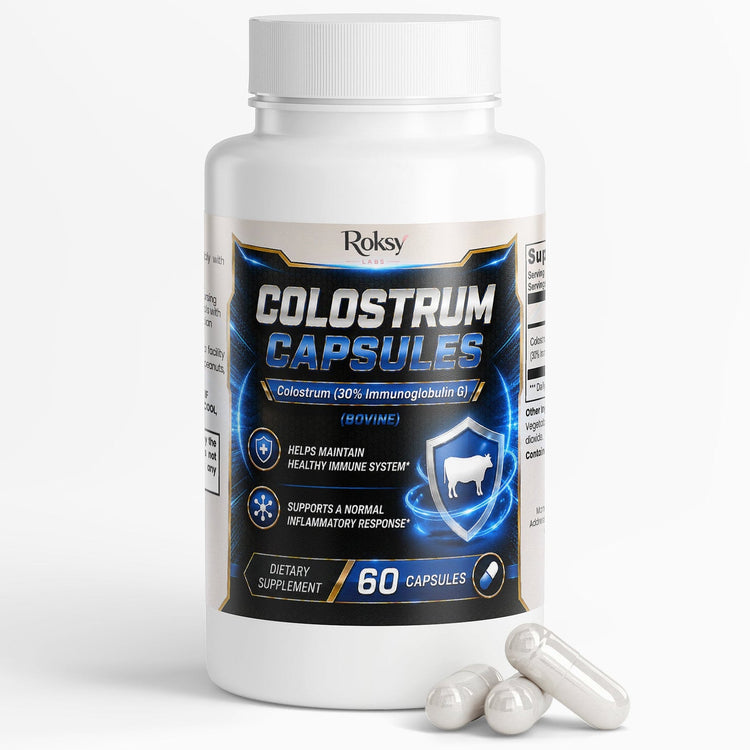 Colostrum Capsules, Immune Support Supplement 60 Days Supply Inflammation Relief Roksy