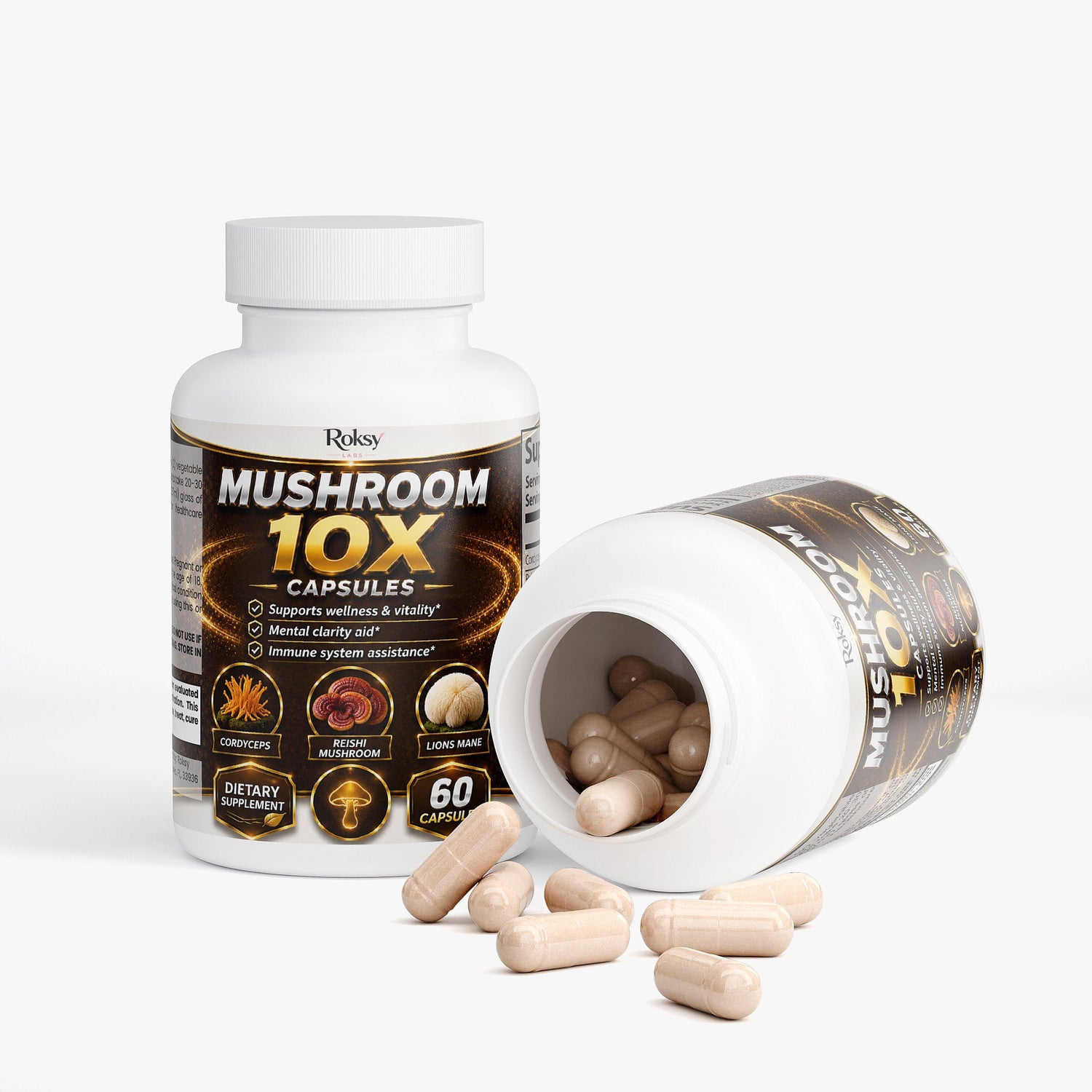 Mushroom 10X Capsules with Lion&