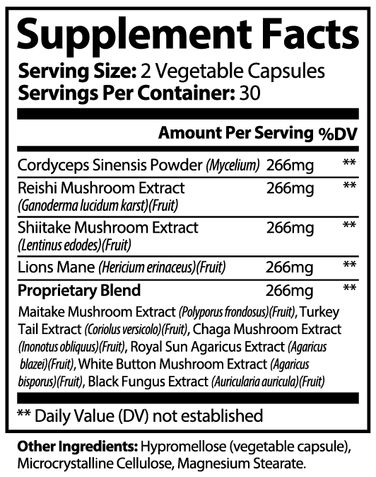 Mushroom 10X Capsules with Lion&