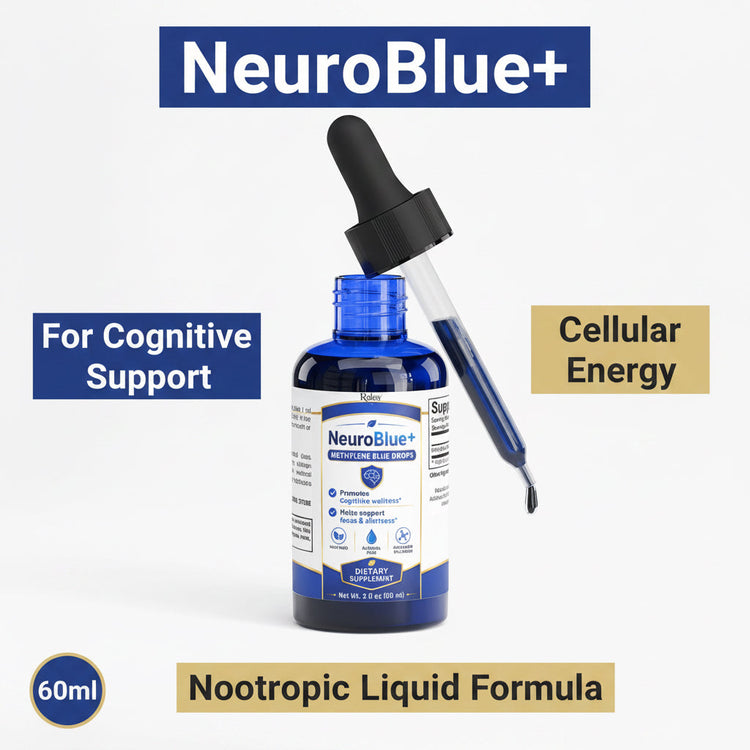Methylene Blue Drops | NeuroBlue+ Nootropic Liquid for Cognitive Wellness & Cellular Energy | 2 fl oz Roksy