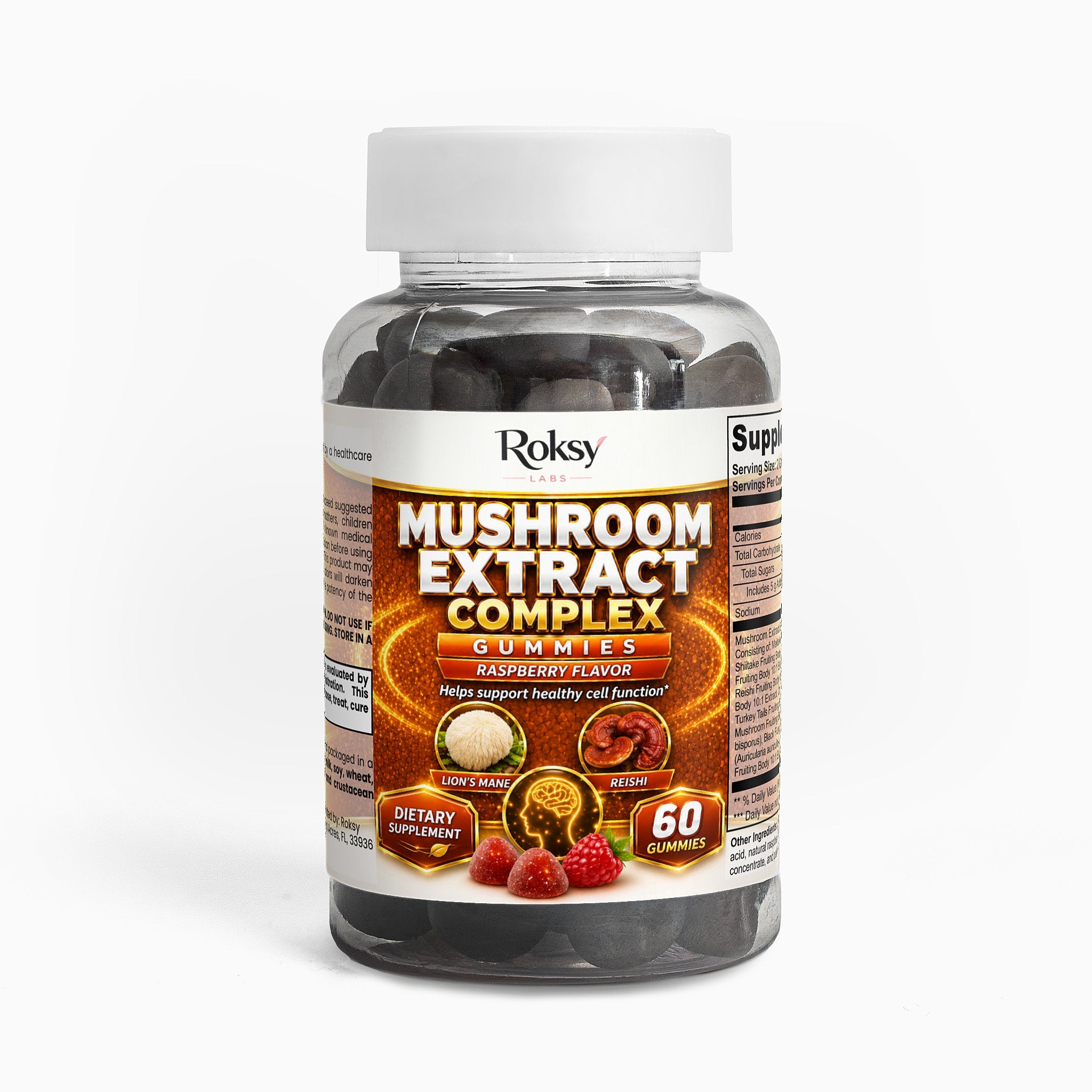 Mushroom Gummies for Enhanced Wellness Support | Mushroom Extract Complex 60ct Roksy
