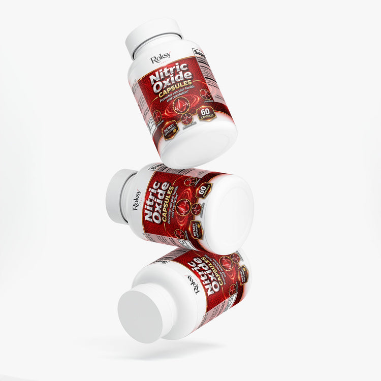 Nitric Oxide Capsules for Post-Workout Recovery With L-Citrulline & L-Arginine | 60 Caps Roksy