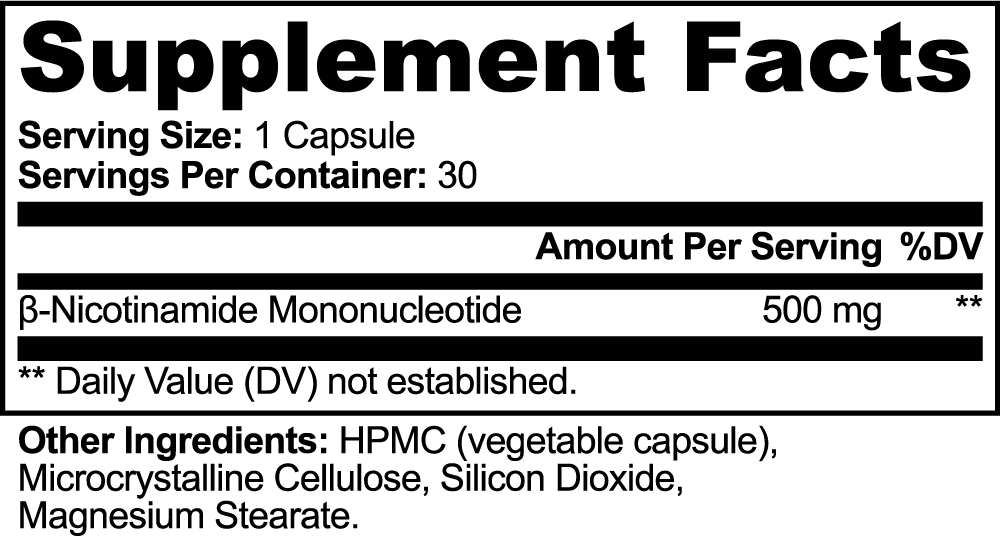 NMN Supplement for Energy Production & Cellular Health 500mg – Boost NAD+ (Longevity & Healthy Aging) 30 Caps Roksy