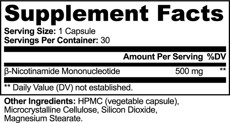 NMN Supplement for Energy Production & Cellular Health 500mg – Boost NAD+ (Longevity & Healthy Aging) 30 Caps Roksy