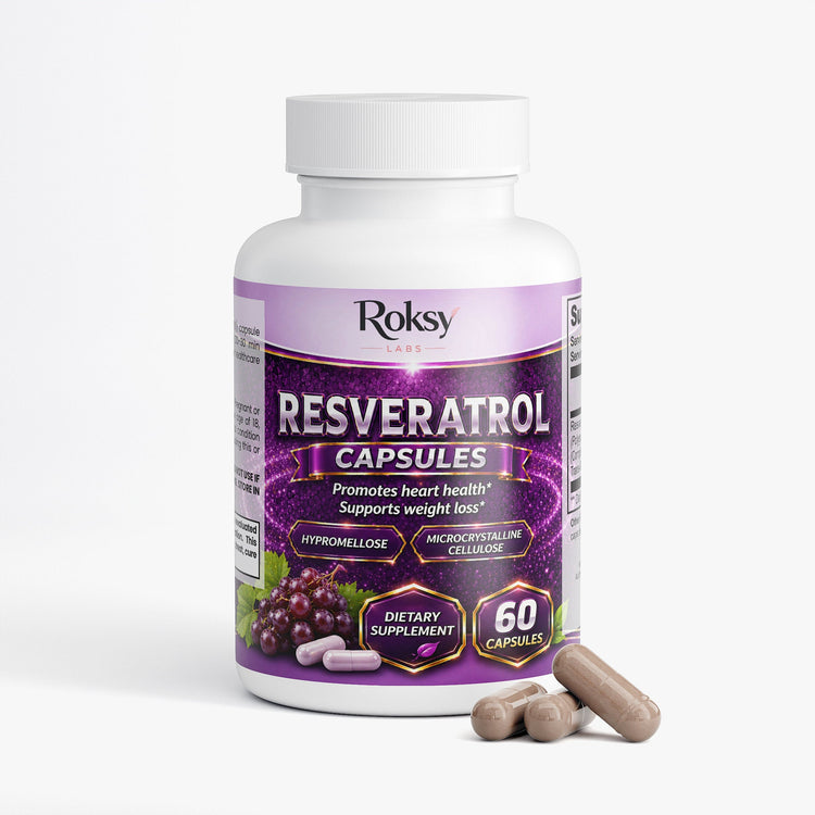 Resveratrol Capsules for Weight Management | Weight Loss and Heart Health 60ct Roksy
