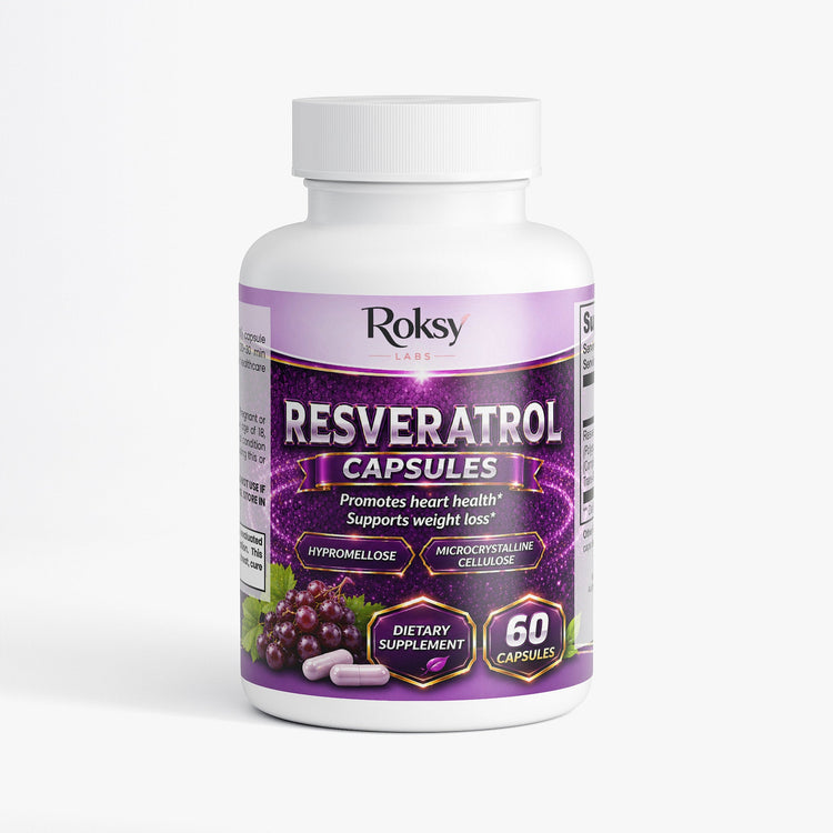 Resveratrol Capsules for Weight Management | Weight Loss and Heart Health 60ct Roksy