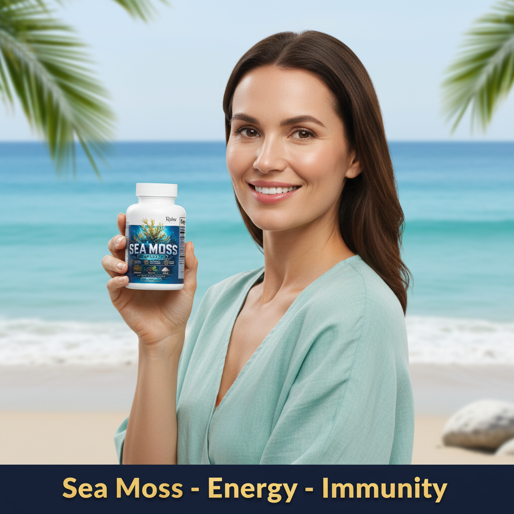 Sea Moss Capsules | Energy Immunity and Brain Health | Organic Irish Moss Bladderwrack BioPerine | 60 Capsules Roksy