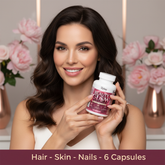 Beauty Glow Complex | Biotin 5000mcg Collagen Silica Horsetail Bamboo | Hair Skin and Nails Support | 60 Capsules Roksy