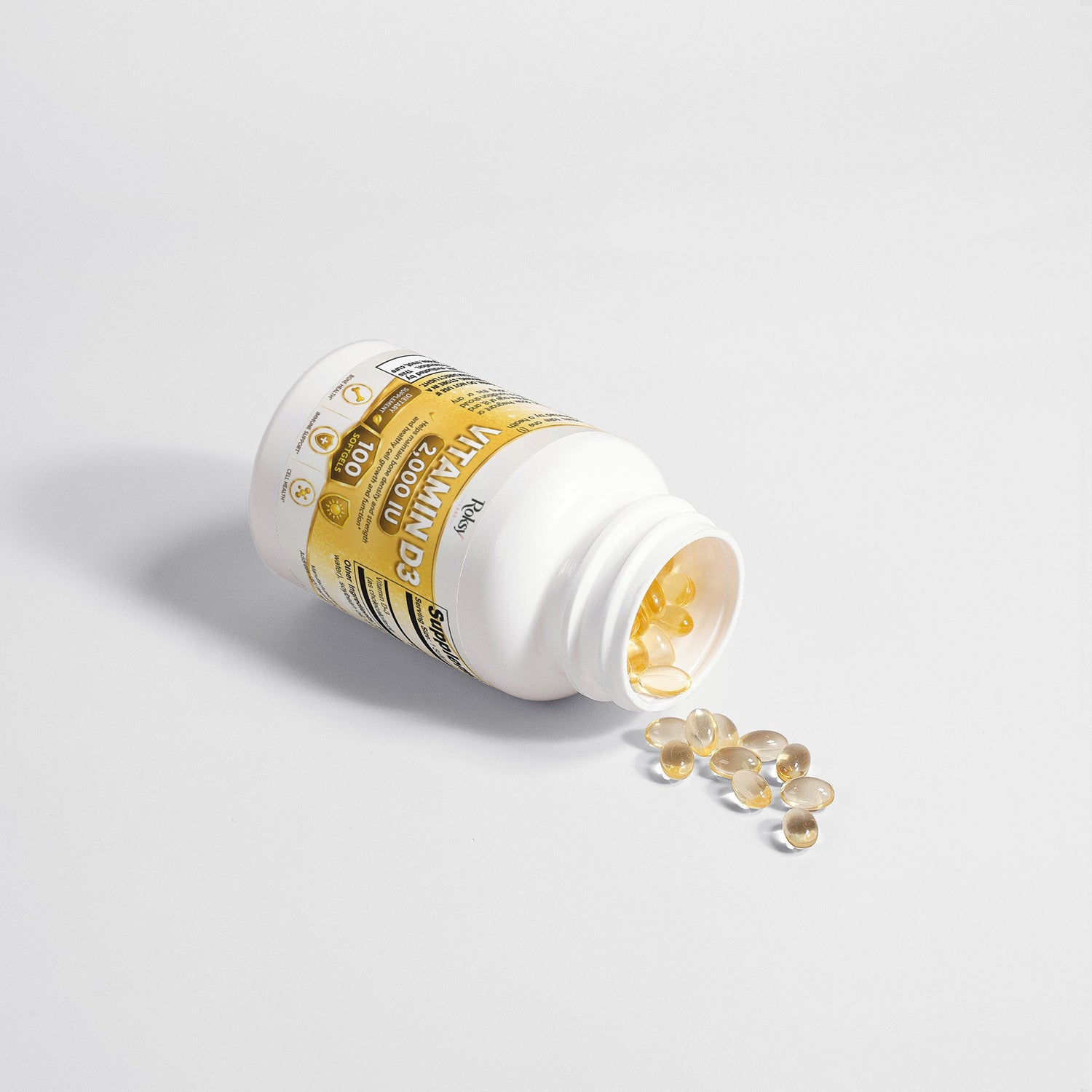Supplement Vitamin D3 2000 IU for Bone Health 2,000 IU 100 softgels Roksy