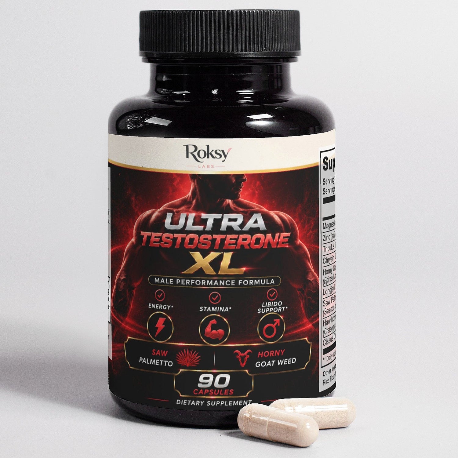 Ultra Testosterone XL | Natural Testosterone Booster 90 Capsules Roksy