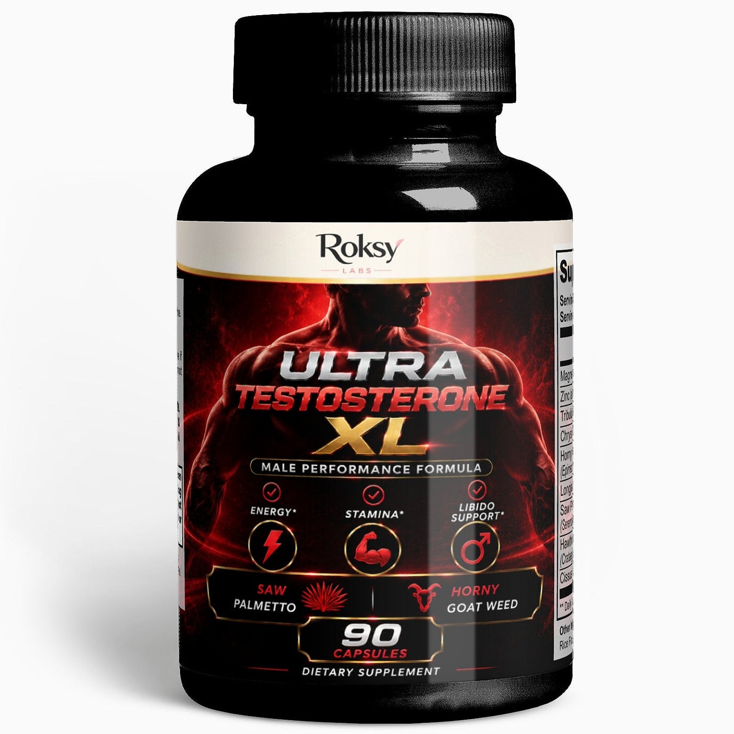 Ultra Testosterone XL | Natural Testosterone Booster 90 Capsules Roksy