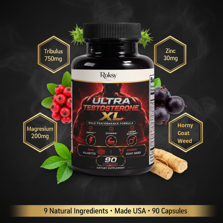 Ultra Testosterone XL | Natural Testosterone Booster 90 Capsules Roksy