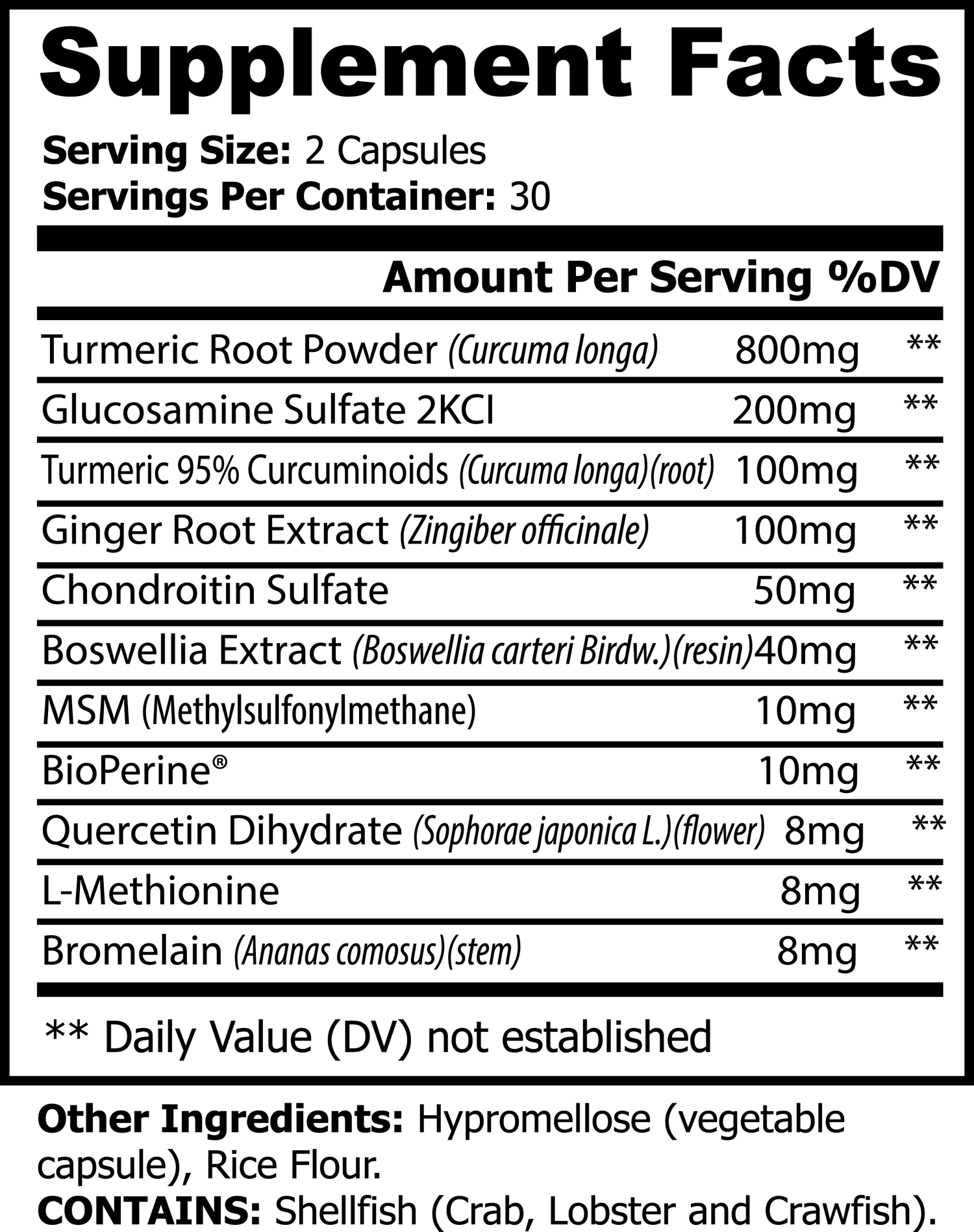Platinum Turmeric Capsules for Joint Support 60 ct Roksy