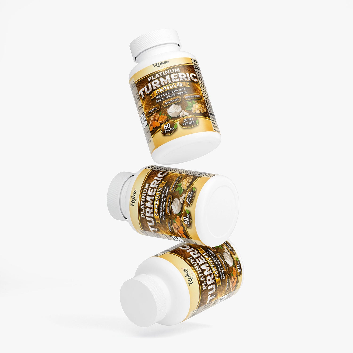 Platinum Turmeric Capsules for Joint Support 60 ct Roksy