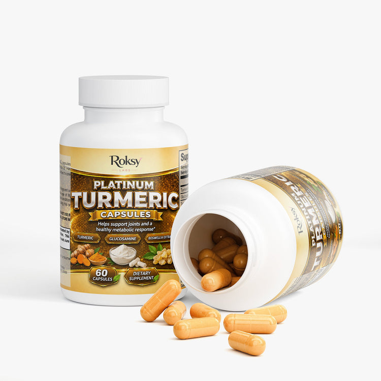Platinum Turmeric Capsules for Joint Support 60 ct Roksy