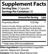 Max Detox Acai Berry Capsules for Cleanse Colon With Psyllium and Acai 60 ct Roksy