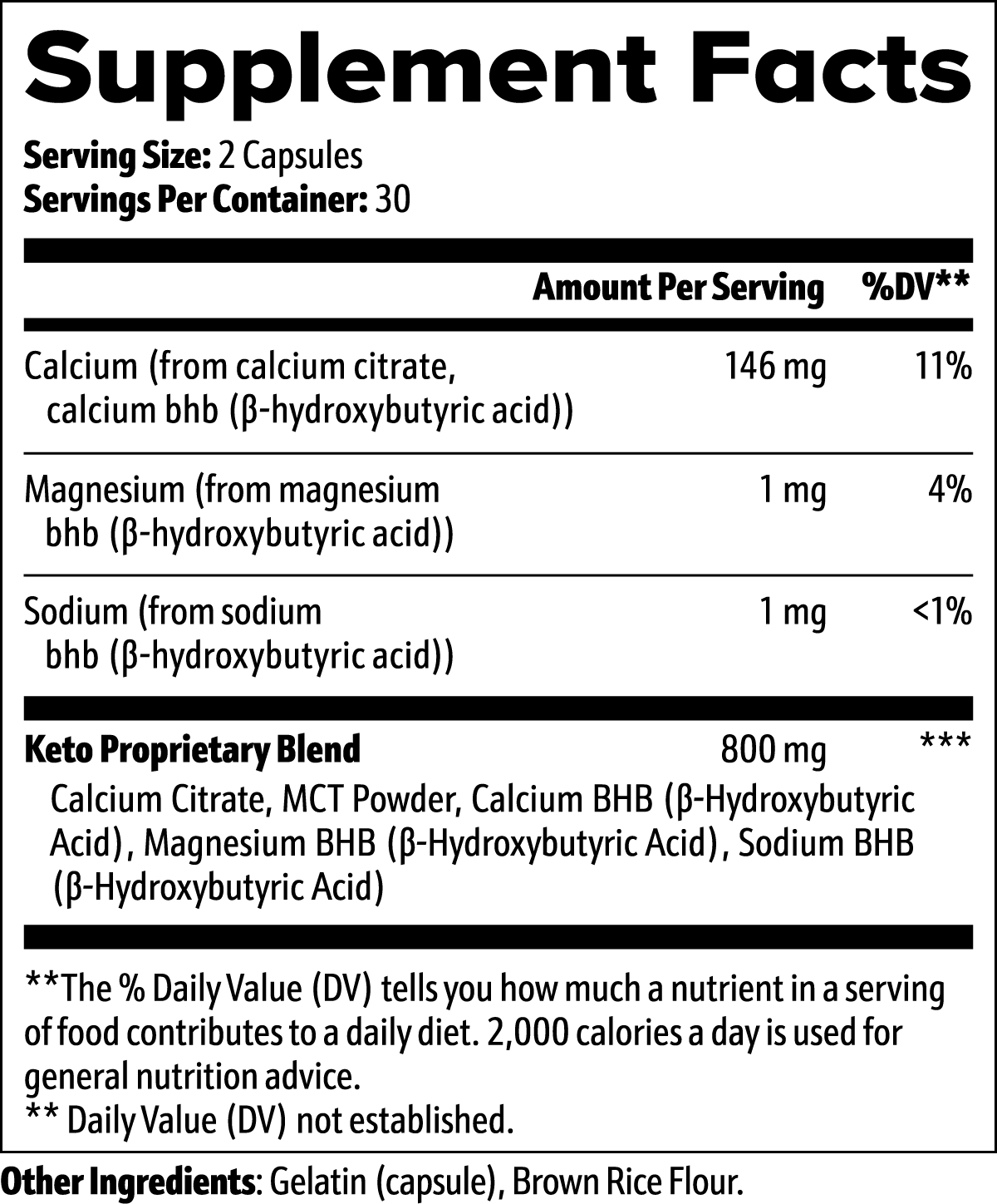 Keto BHB Capsules: Premium Supplement for Keto | Weight Loss 60 Caps Roksy