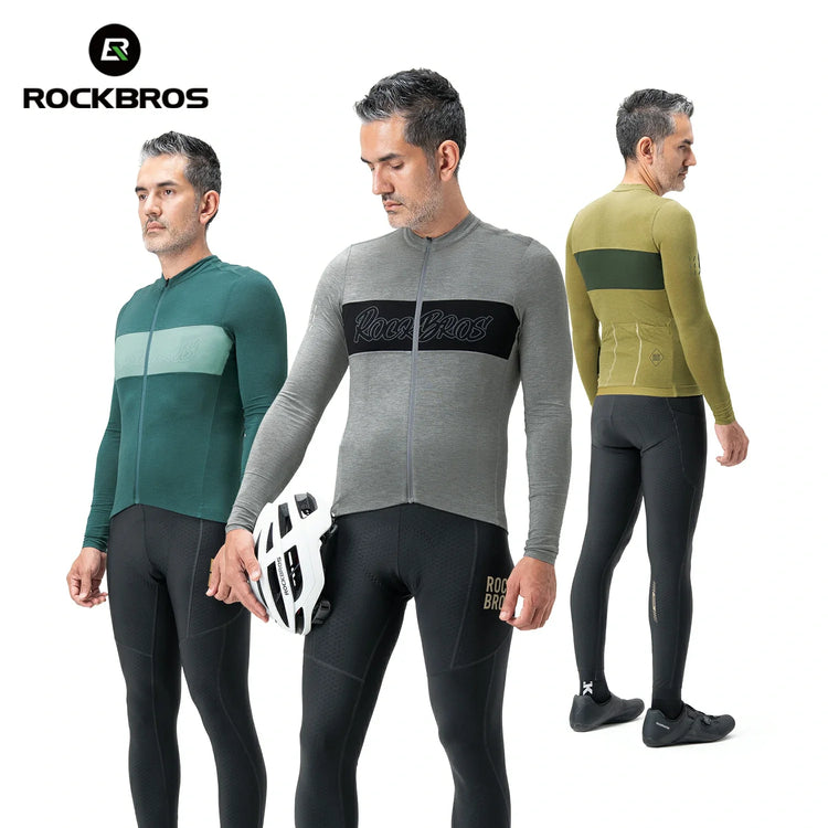 Men‘s Tencel Wool Cycling Jersey Breathable ROCKBROS-US