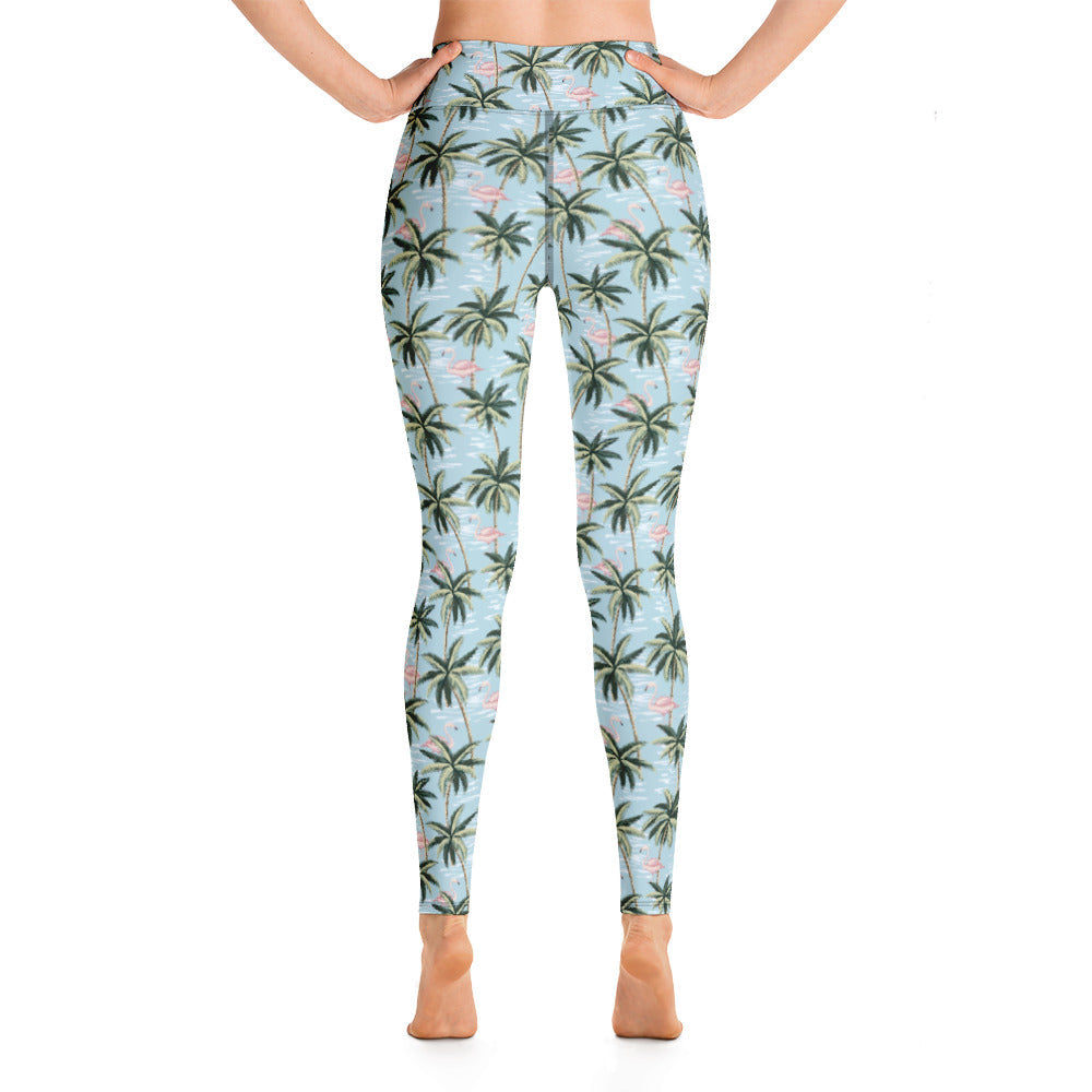 Womens Tropical Flamingo Yoga Leggings by Tropical Seas Clothing VYSN