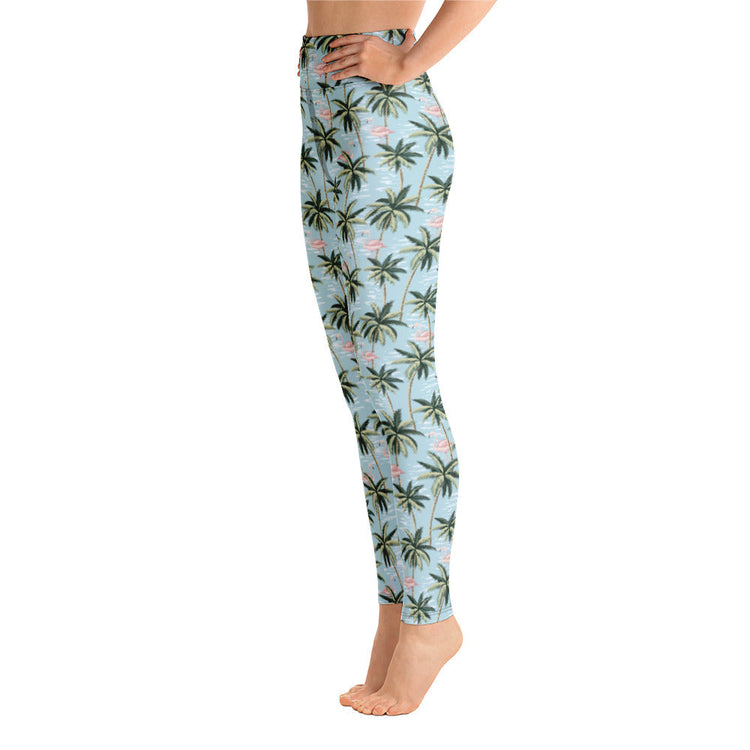 Womens Tropical Flamingo Yoga Leggings by Tropical Seas Clothing VYSN