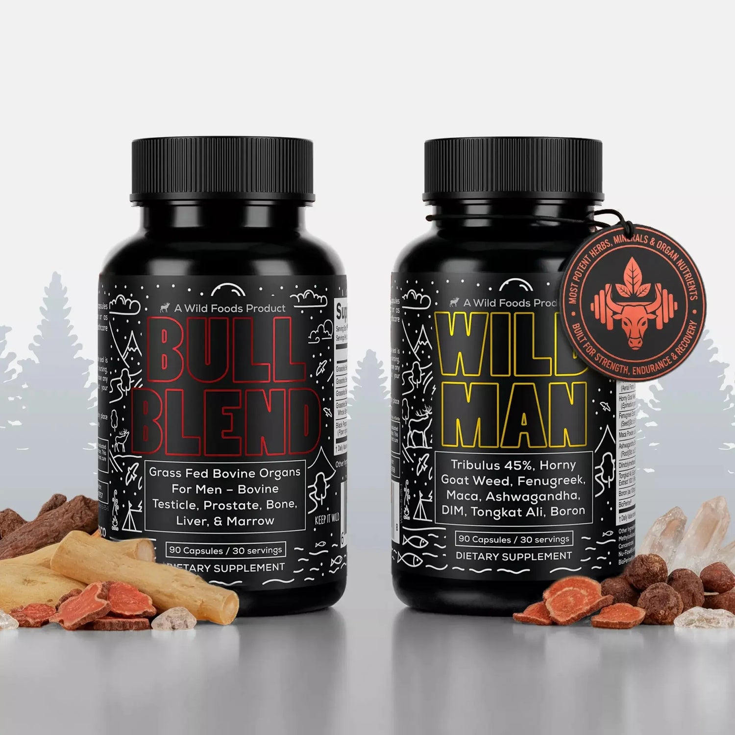 Bull Blend, 30 servings – Natural Male Hormone & Energy Support Wild Foods
