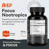 Focus Nootropic Blend, 30 servings – Cognitive Support for Memory & Focus Wild Foods