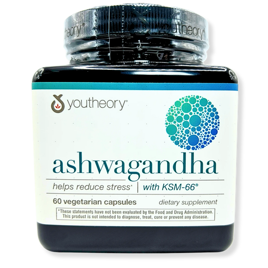 Youtheory Ashwagandha 1000mg – Stress Relief, Mood Support & Natural Energy – 60 Capsules Loopwell Market