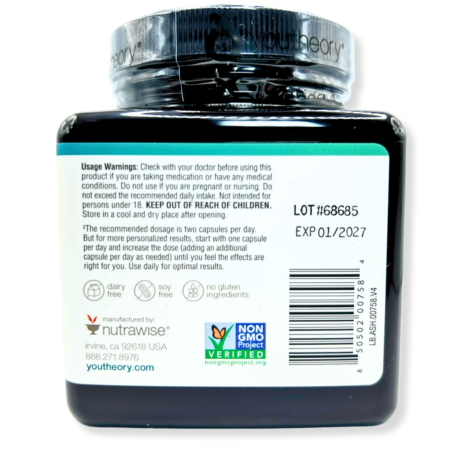 Youtheory Ashwagandha 1000mg – Stress Relief, Mood Support & Natural Energy – 60 Capsules Loopwell Market