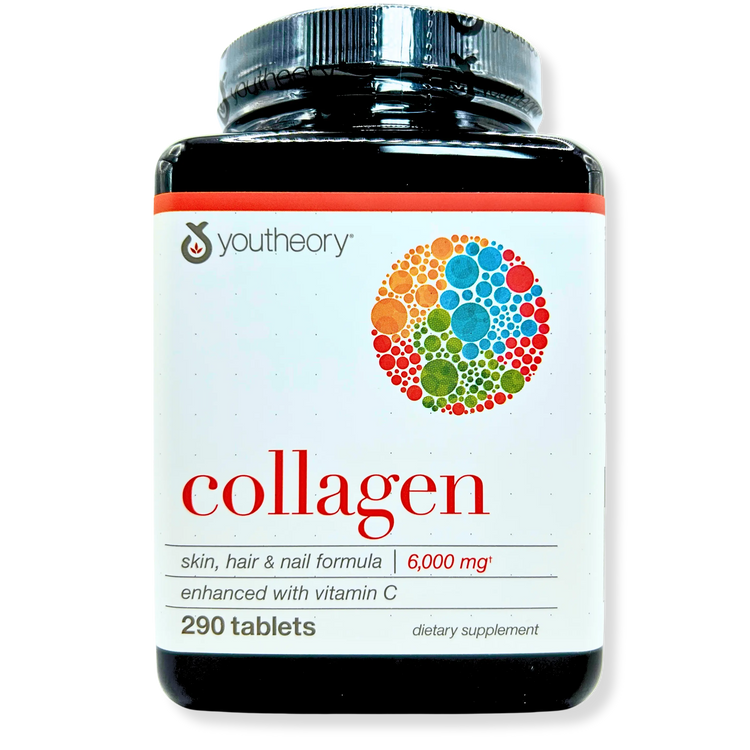 Youtheory Collagen 6000mg with Vitamin C – Hair, Skin & Nail Support – 290 Tabs Loopwell Market